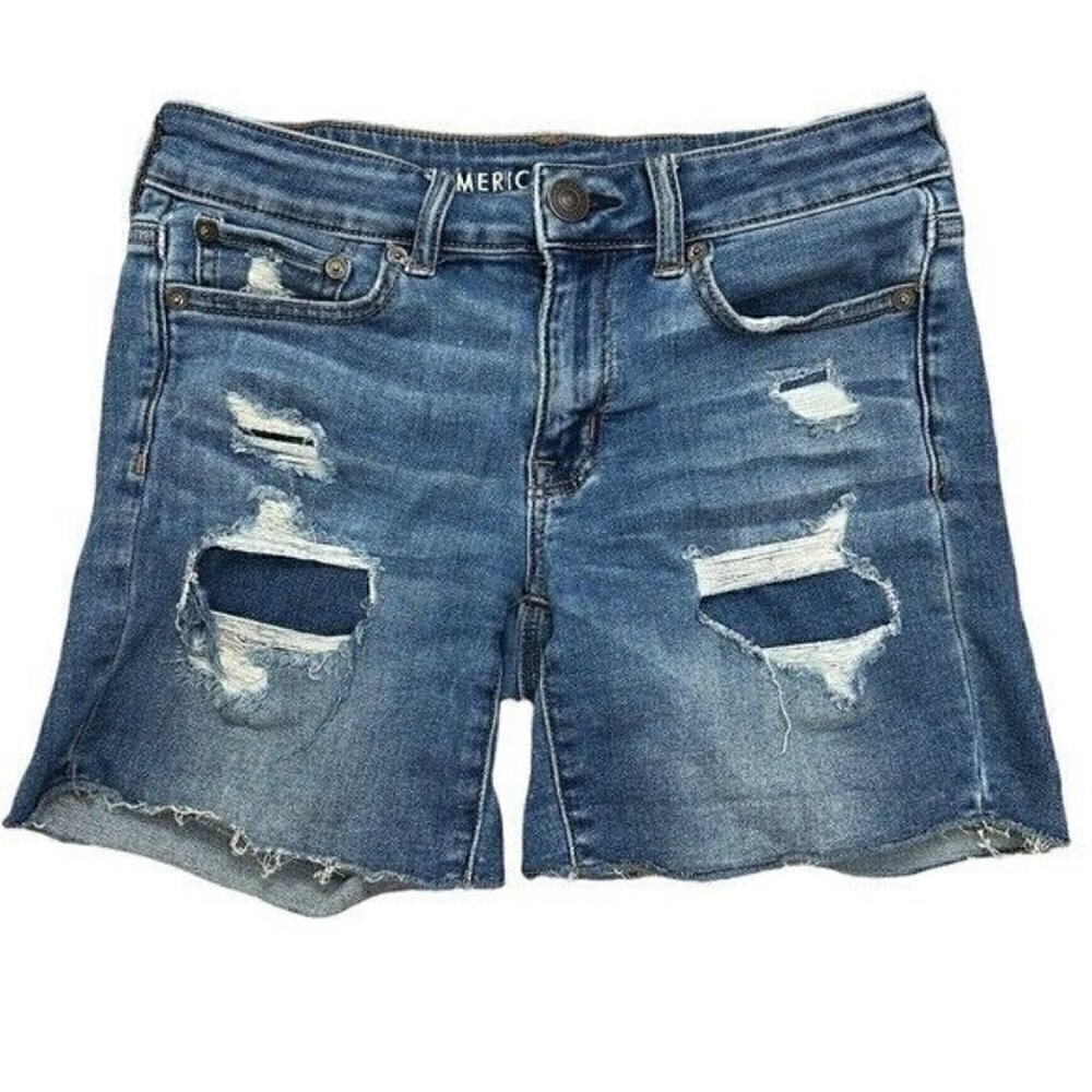 American Eagle Women’s Denim Shorts Next Level Stretch Midi Shorts Size 2